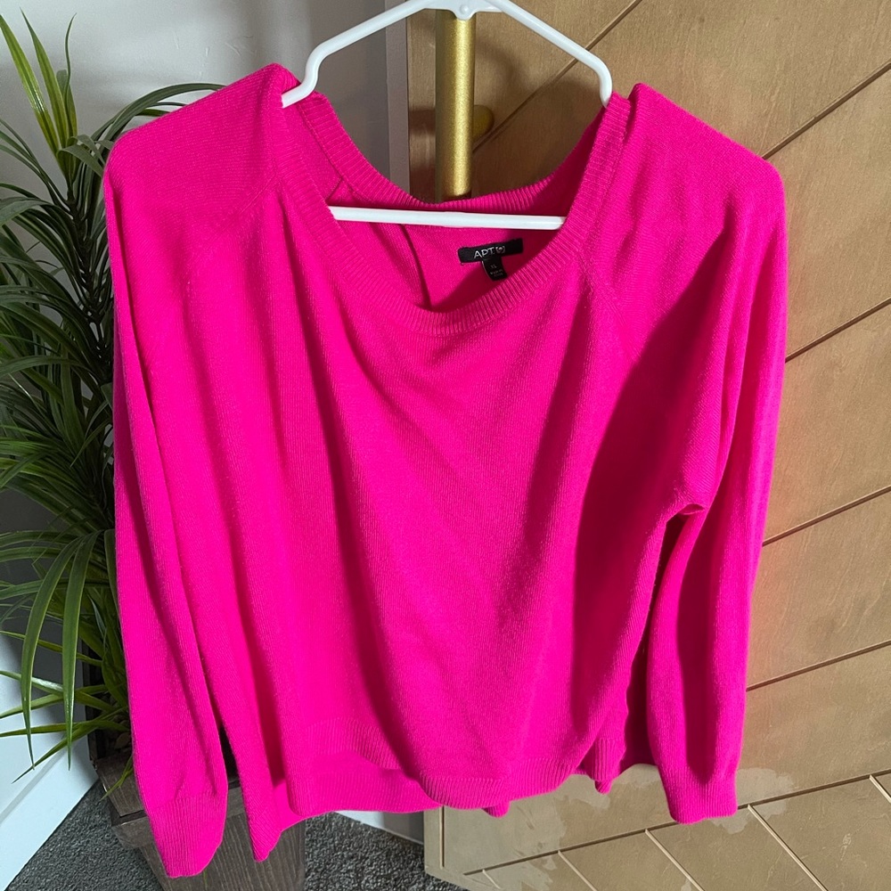 Hot pink loose fitting sweater